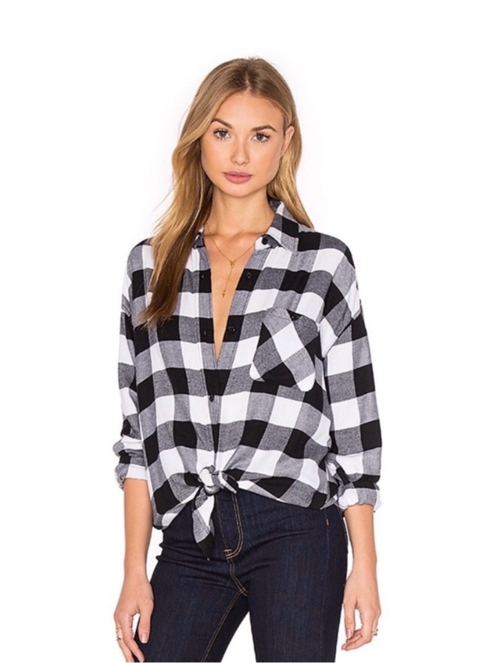 Rails Black & White Buffalo Plaid Button-Down Shirt